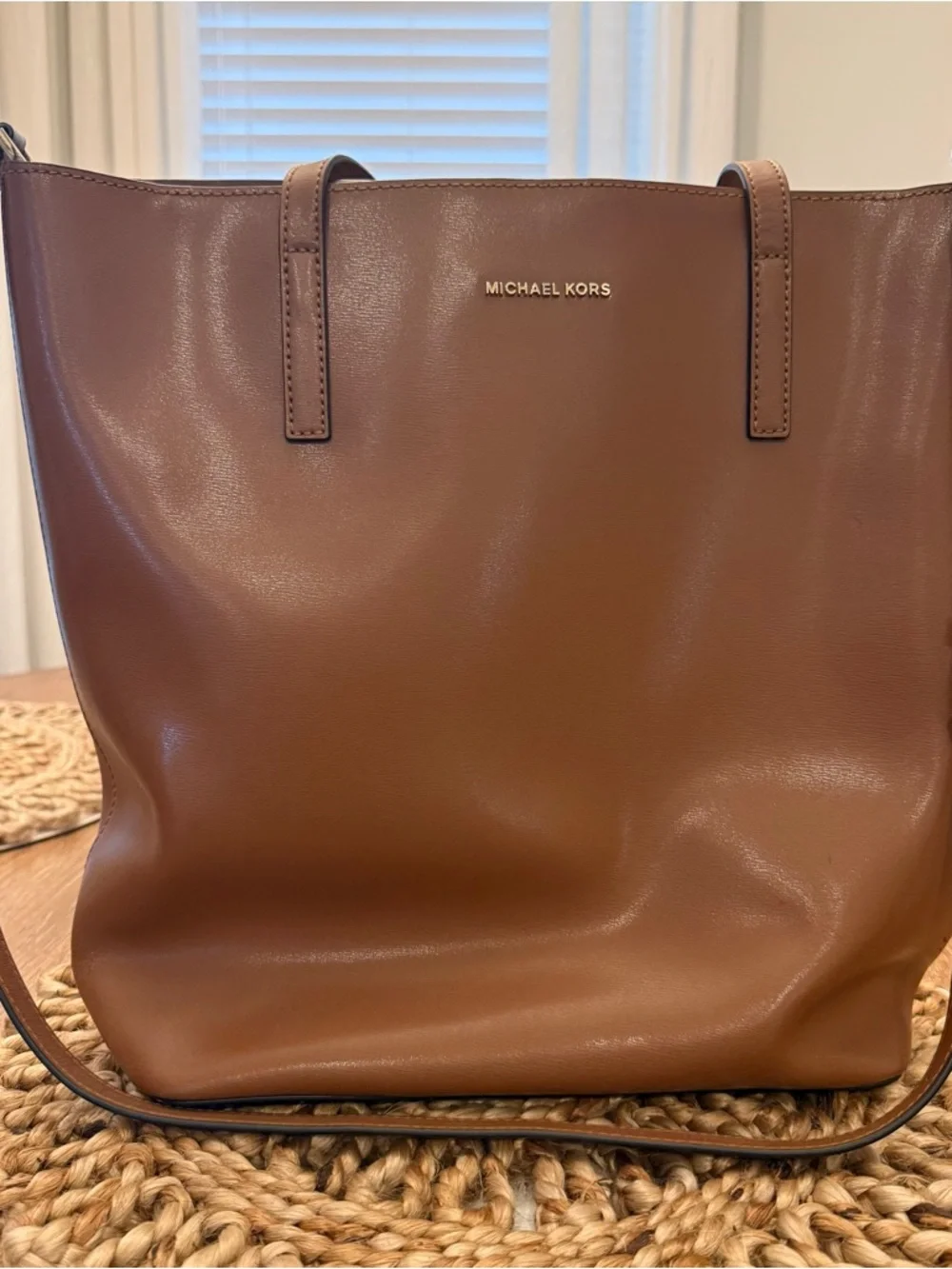 NOT FOR SALE!!! Kors Chestnut Leather Tote with Gold Logo